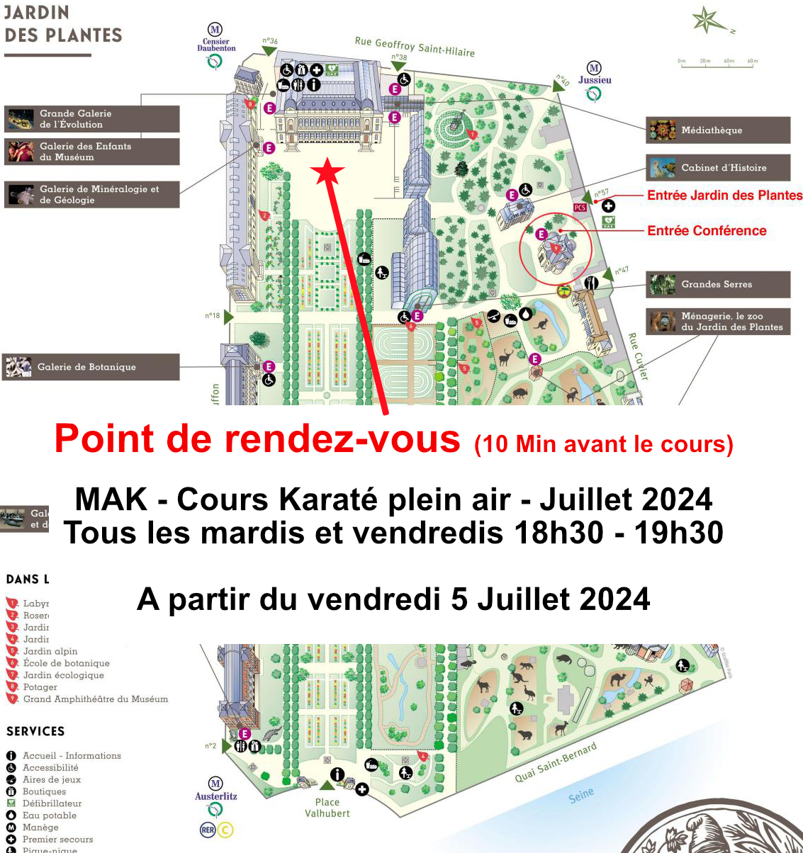 Karate Paris, cours en plein air, Juillet 2024